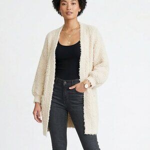 FRNCH Textured Cream Cardigan S/M NWOT